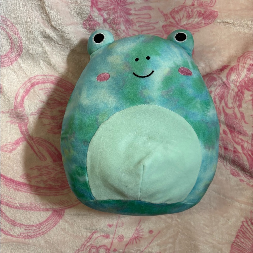 Squishmallow 12" Ferdie Frog Soft Blue Green Tie Dye
